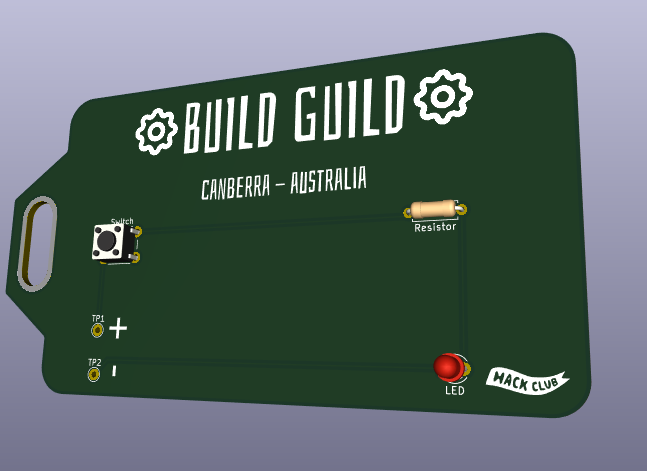 A sexy PCB with the words build guild canberra